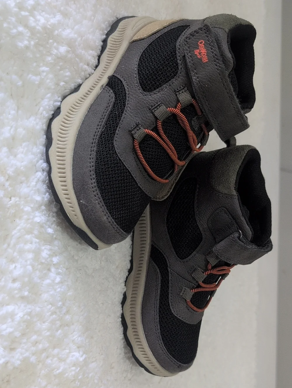 OshKosh B'gosh Gray Black Sneakers with Orange Accents